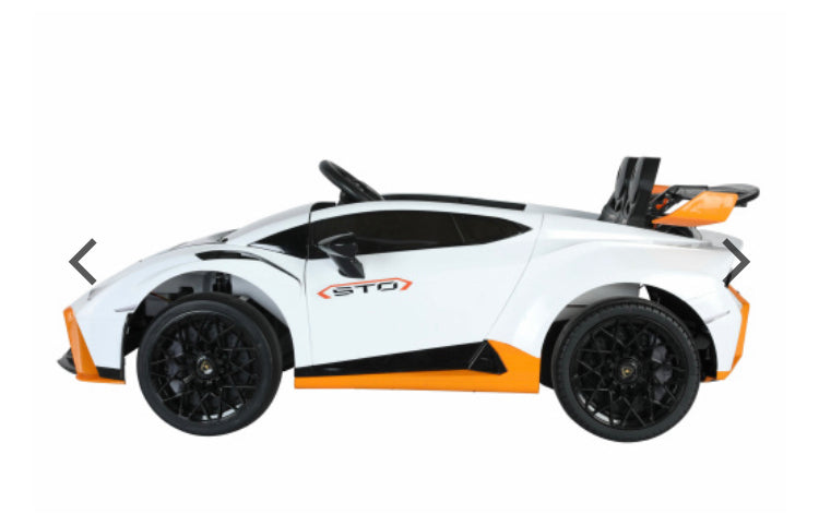 Here we have the amazing new official licensed Lamborghini Huracan STO 24v Drift Kids Ride On car with parental remote control function