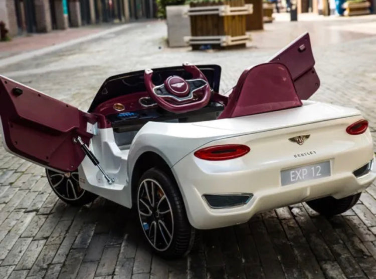 Licensed Bentley EXP12 Electric 12v Ride on Kids Car with Remote, Leather Seats & Rubber Tyres