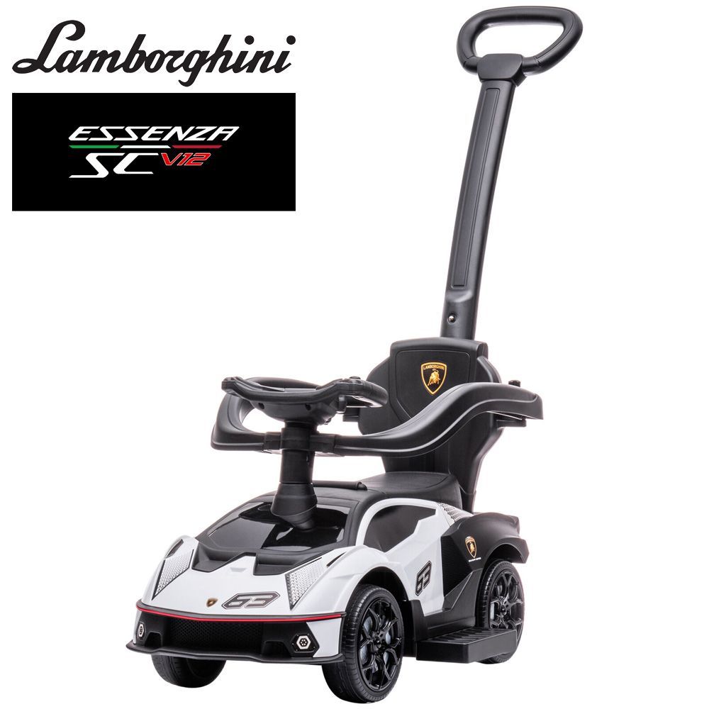 Foot to Floor Push Along Ride on with Leather Seats and EVA Noiseless Wheels Only White