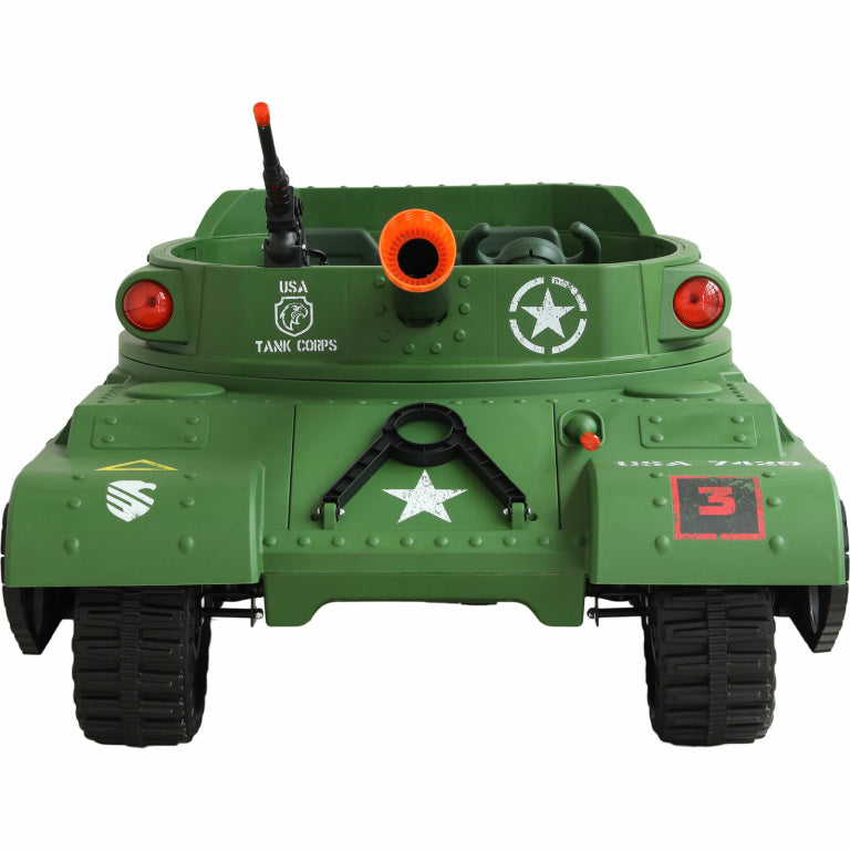 Kids 24v Ride on Army Tank Electric Green 2 Seater Motorz 4 Kidz