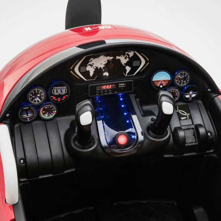 Children’s Ride On Stunt Aeroplane 12v Battery Operated Electric Toy, Remote & Self Drive