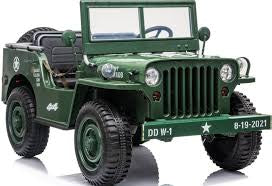 Here we have the amazing new 3 seater Willys Jeep style Kids Ride On car with parental remote control function